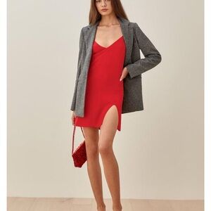 Reformation Marlowe Dress in Cherry